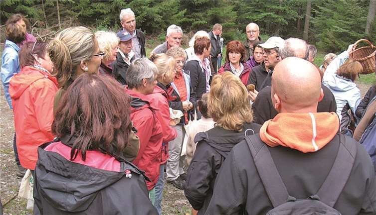 Die heimischen Pilzexperten Detlef und Marion Quast aus Daufenbach führten die Interessenten in die "Welt der essbaren Pilze" ein. privat