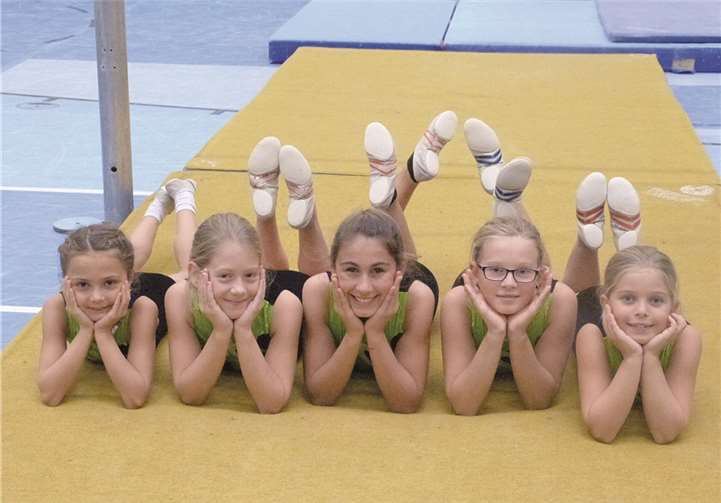 Die jüngeren TV-Turnerinnen sammelten in erster Linie Wettkampferfahrung und kamen am Ende auf Rang 8 ihrer Altersklasse.