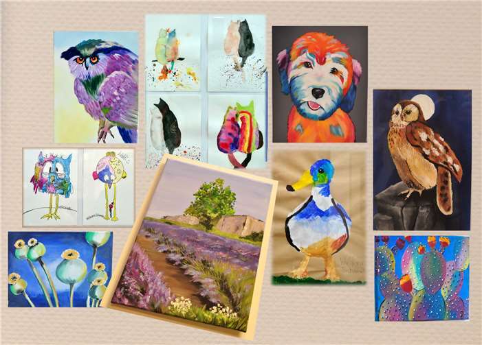 Die jungen Künstler präsentieren Werke in diversen Größen und Techniken sowie mit einer Vielzahl von Motiven.