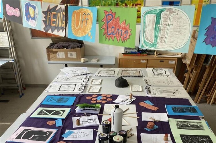 Die kleine Ausstellung zu dem Druck&Schrift-Workshop
