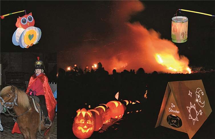 Die kleine Joanne S. führte als St. Martin den Zug zum Martinsfeuer. Privat