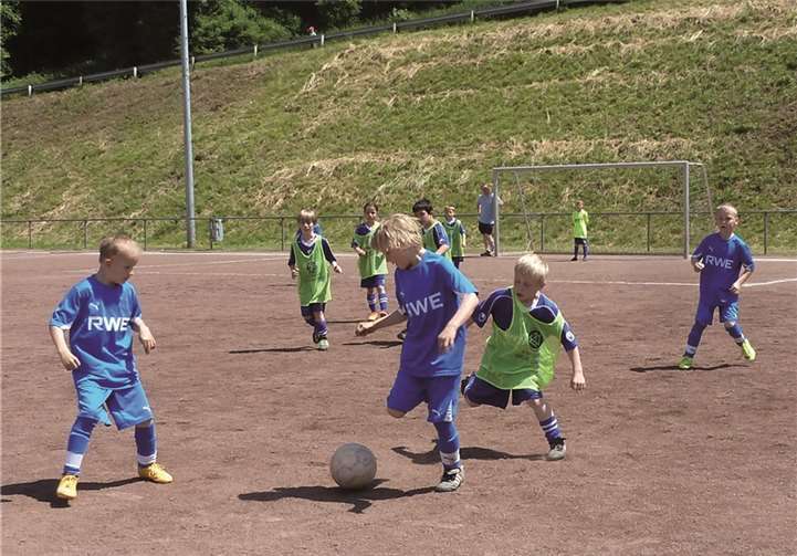 Die kleinen Fußballer hatten großen Spaß beim Kicken.