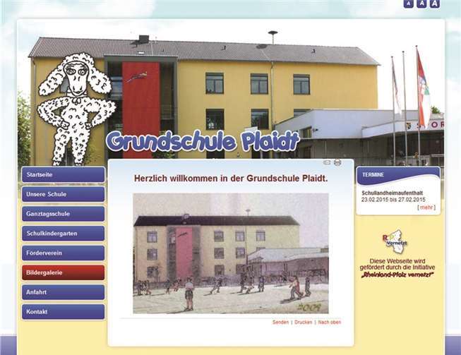 Die neue Internetseite der Grundschule Plaidt informiert über das Schulleben, Aktuelles und spezielle Angebote. privat