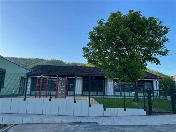 Die neue Kita „Im Zwergenreich“ in Roßbach, Auf dem Posten, wird am 17. Mai feierlich eröffnet. Ein buntes Programm, gestaltet von den Kindern, dem Förderverein und dem Tambour-Corps Roßbach erwartet die Besucher.Foto: Thomas Boden