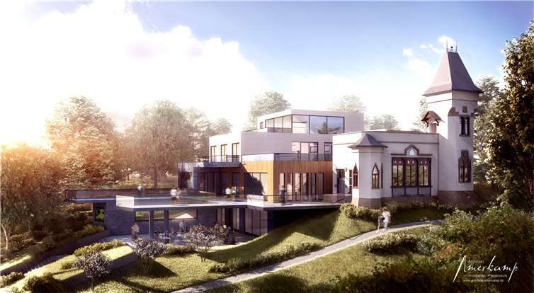 Die neue Krahnenburg im Entwurf.Architekt Amerkamp