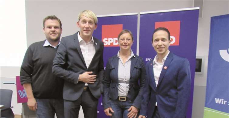 Die neue SPD-Spitze im Kreis Mayen-Koblenz: Kreisvorsitzender Marc Ruland (2. v. l.) sowie (v. l.) Christoph Mohr, Karin Küsel-Ferber und Faisal El Kasmi (Vertreter). MKA