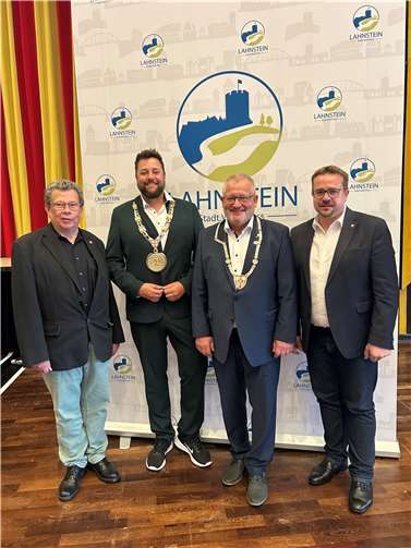 Die neue Stadtspitze: Beigeordneter Manfred Radermacher, OB Lennart Siefert, Bürgermeister Johannes Lauer und Beigeordneter Sebastian Seifert.