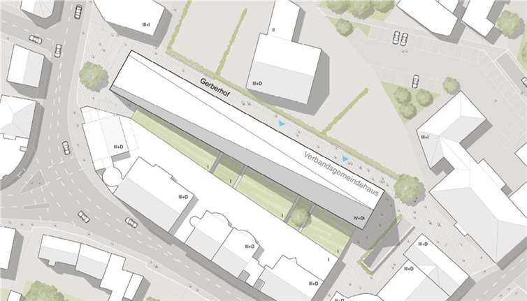 Die neue Straße Gerberhof wird direkt am neuen Verbandsgemeindehaus entlang führen.