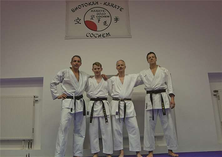Die neuen DAN-Träger des Karate Dojo Cochem v.l. v.l. Joachim Schumacher, Jonathan Schnur, Hermann-Josef Andres und Volker Orth. privat