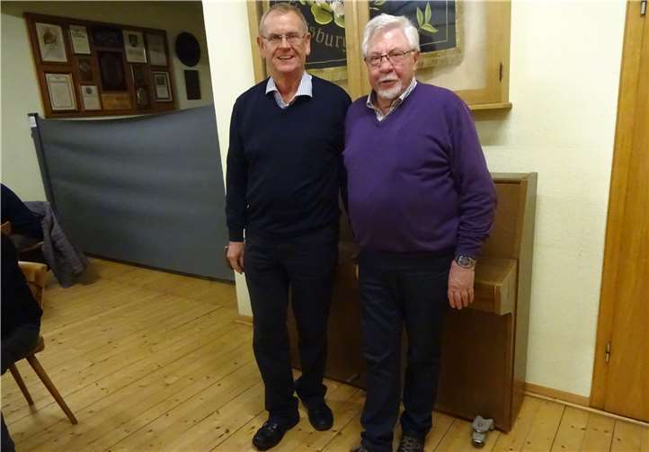 Die neuen Ehrenvorsitzenden Hans-Lorenz Becher (re.) und Ehrenkassierer Bernd Wolf (li.).