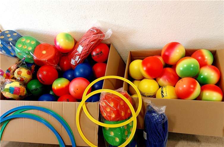 Die neuen Spielgeräte für die Pausen.