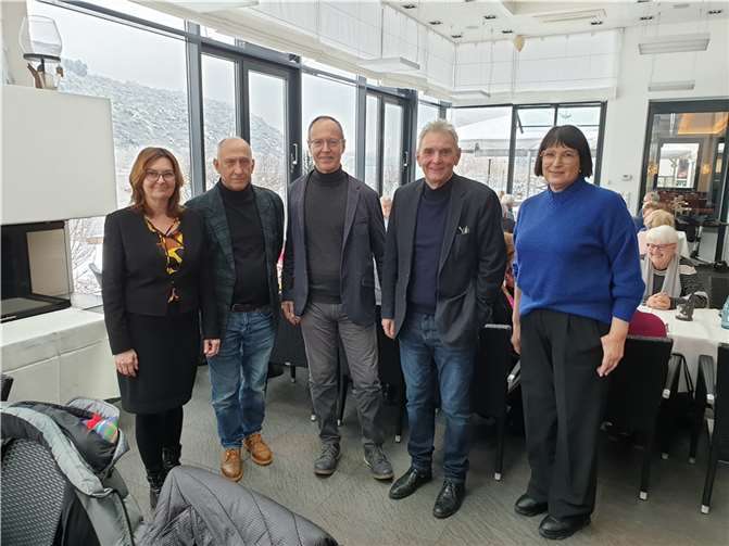 Die politischen Repräsentanten bei der Jahresabschluss-Matinee der Senioren-Union Andernach: (v.l.n.r.) Mechthild Heil, Dr. Hans Georg Hansen, Richard Welter, Claus Peitz, Anette Moesta. Foto: privat