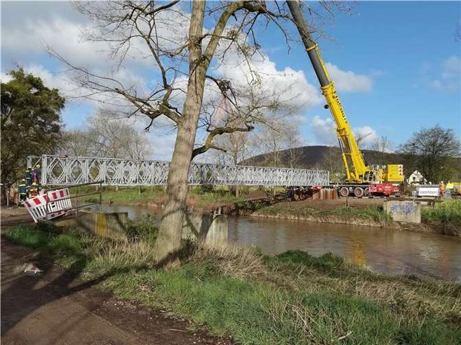 Die provisorische Brücke am Christinensteg.  Foto: BL