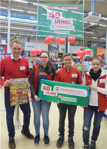 Die rührigen röhrig-Mitarbeiter werden die Besucher im Frühjahr mit besonderen Aktionen zu „40 Jahre hagebaumarkt“ begeistern.Foto: privat