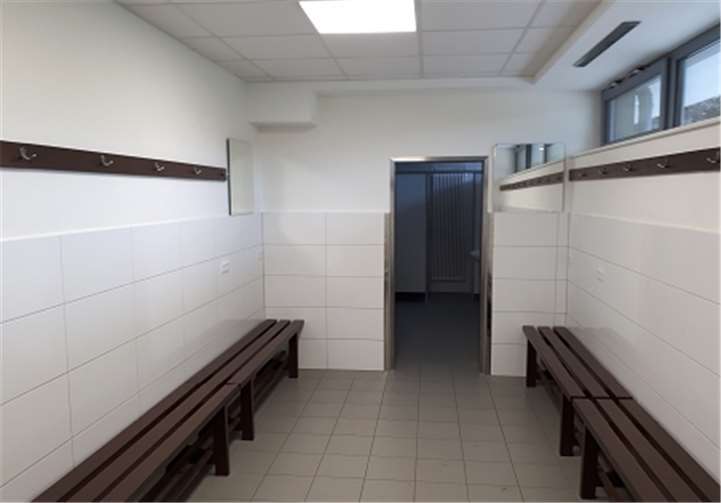Die sanierte Umkleidekabine im Dorfgemeinschaftshaus. privat