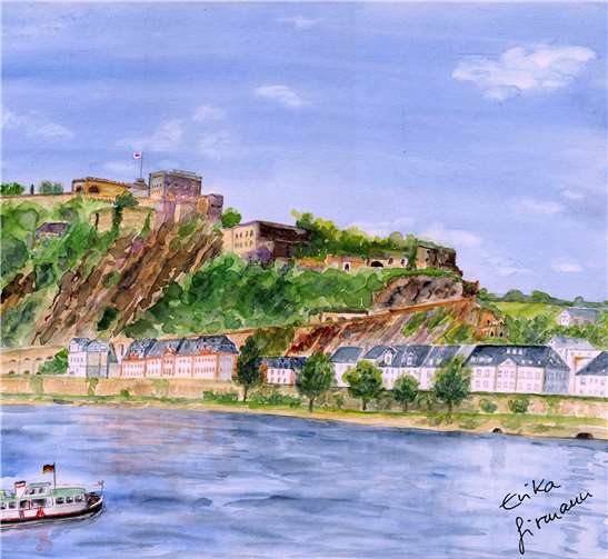 Die schönsten Ansichten von Koblenz zeigt die Arzheimer Malerin Erika Girmann in ihrer Ausstellung.Quelle: Erika Girmann