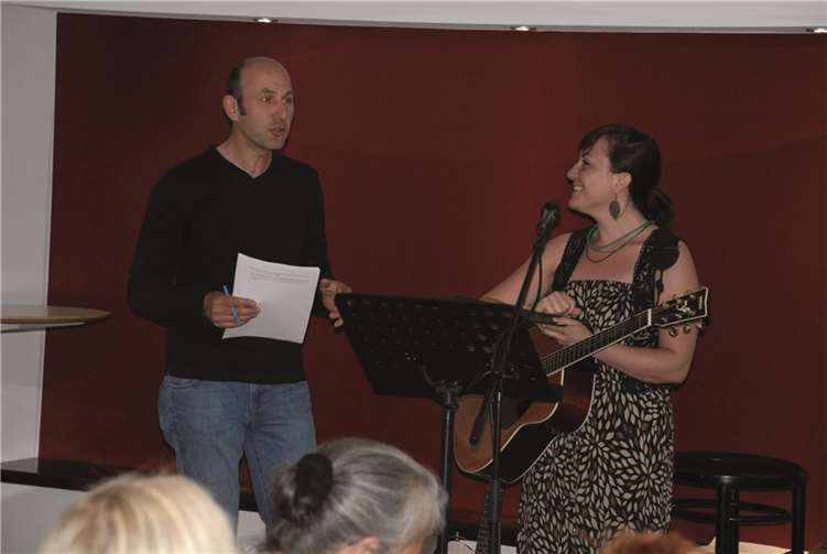 Die sechste TextProbe: Fabienne Löhr und Lothar Tolksdorf auf der Bühne. privat