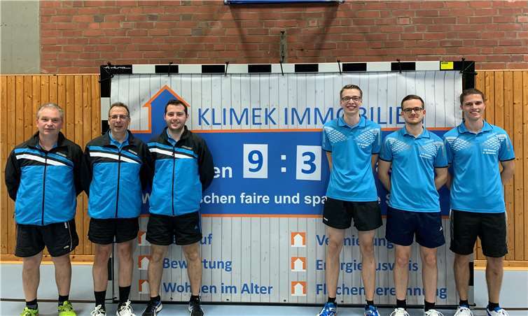 Die siegreiche erste Mannschaft (v.l):. Guido Lenz, Jürgen Dörr, Kevin Müller, Tobias Dörr, Michael Kleinschmager und Daniel Jacquemien. Fotos: privat