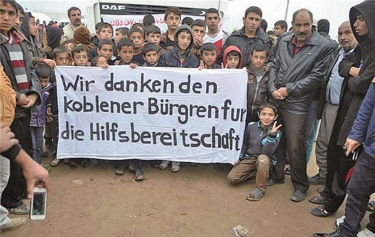 Die syrischen Flüchtlingslager bedankten sich für die großartige Hilfe der Koblenzer Bürger.Privat