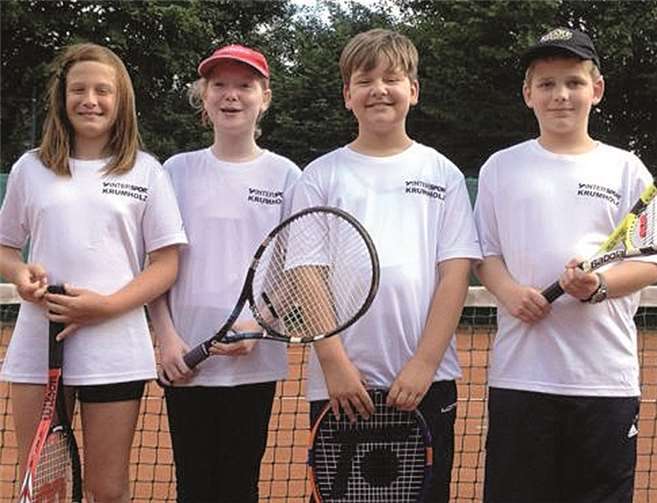 Die tennisbegeisterte U12 gemischt (v.l.) Nicole Reichel, Linda Sägebarth, Simon Koch, Kilian Schneider.