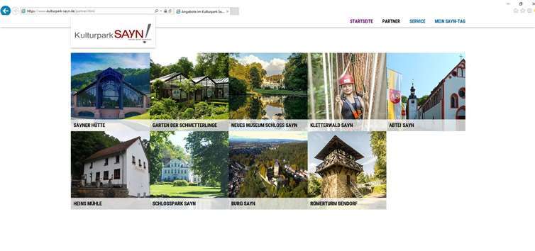 Die touristischen Highlights des Kulturparks Sayn präsentieren sich auf einer gemeinsamen Homepage.. Fotos: privat