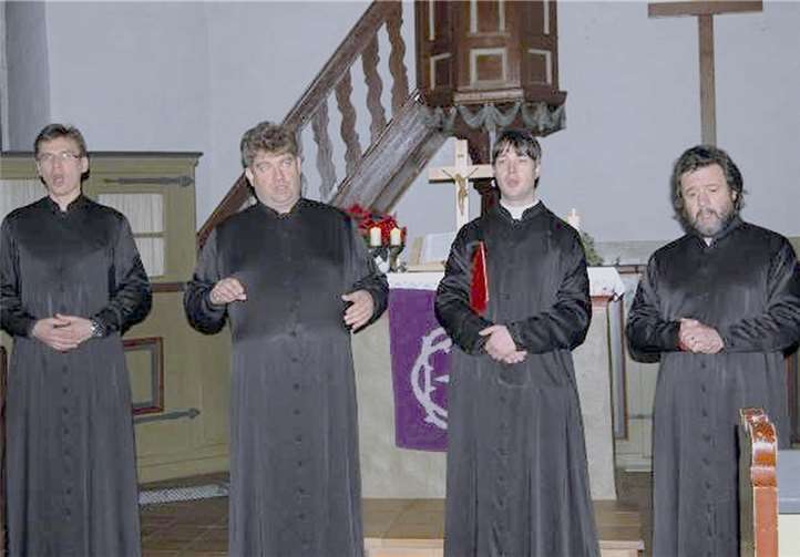 Die vier russischen Voklasolisten aus Moskau gastieren im Kloster Ebernach in Cochem.Privat