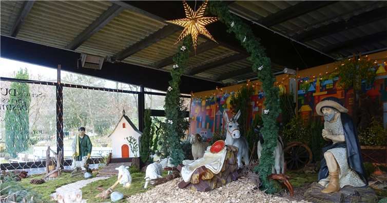 Die wachsende Adventslandschaften beim Pilgerhaus und in der Pilgerkirche.