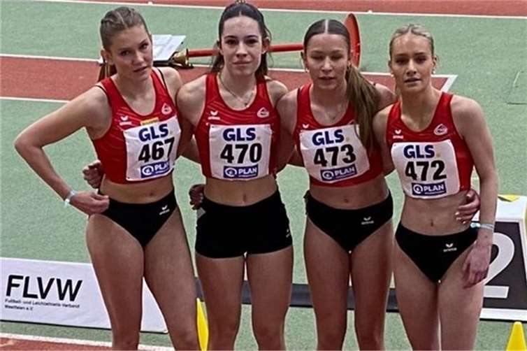 Die weibliche 4x200-Meter-Staffel belegte in der Besetzung Sina Ehrhardt, Lotta Götz, Celina Medinger und Lena Kuppert mit Jahresbestzeit von 1:45,07 Minute Platz 15.  Foto: Dieter Lösch