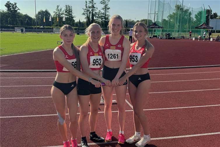 Die weibliche U23-Staffel der LG Rhein-Wied gewann in Kandel Gold bei der südeutschen Meisterschaft. Foto: Achim Bersch