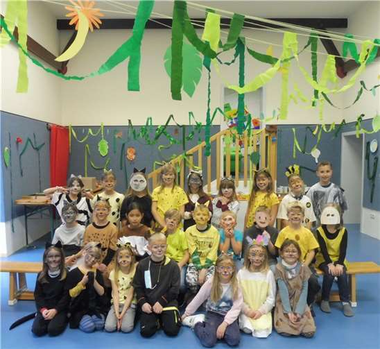 Die wilden Dschungeltiere bei der Party.Fotos: privat