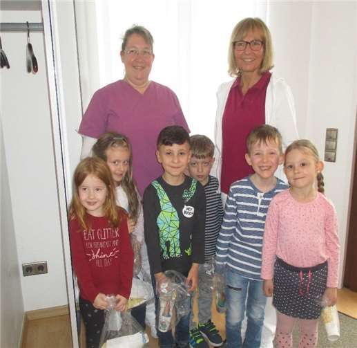 Die zukünftigen Schulkinder hatten viel Spaß bei ihrem Zahnarztbesuch. privat