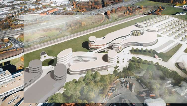 Diese Grafik gibt einen ersten Eindruck, wie ein erweitertes FOC in Montabaur aussehen könnte. Foto: S.K.E.T. GmbH/Nitz Fotografie