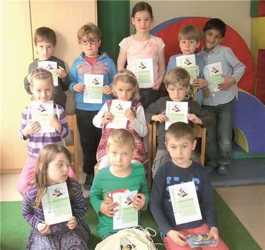 Diese Kinder absolvierten ihren "Büchereiführerschein". privat