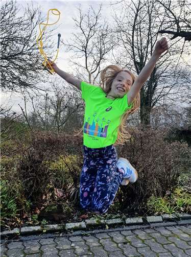 Diese TGO-Rope-Skipperin hatte sichtlich Spaß beim Online-Wettkampf. Foto: privat