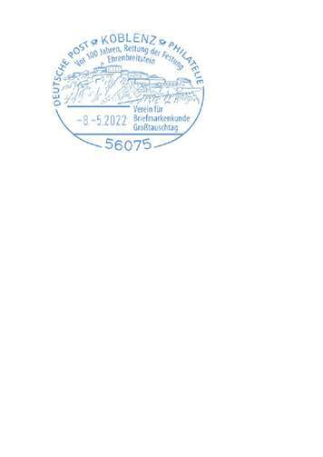 Dieser Sonderstempel der Deutschen Post wird zum Großtauschtag abgeschlagen. Quelle: Verein für Briefmarkenkunde Koblenz