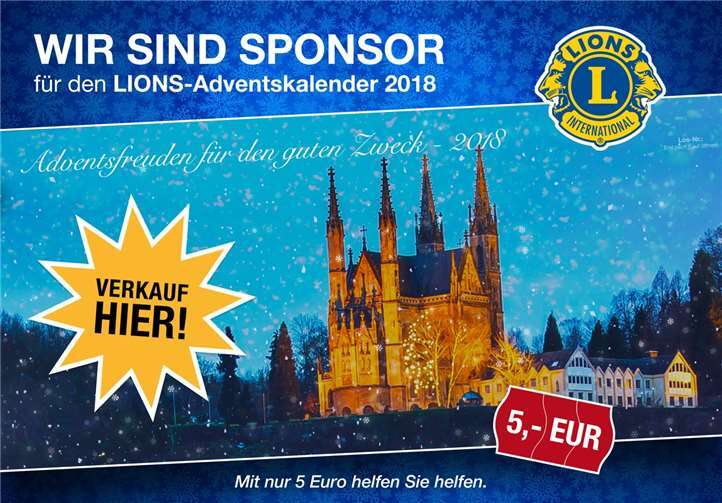 Dieses Poster in den Schaufenstern der Geschäfte signalisiert: Hier kann man den Adventskalender des Lions Clubs Remagen mit den tollen Los-Gewinnen erwerben. privat