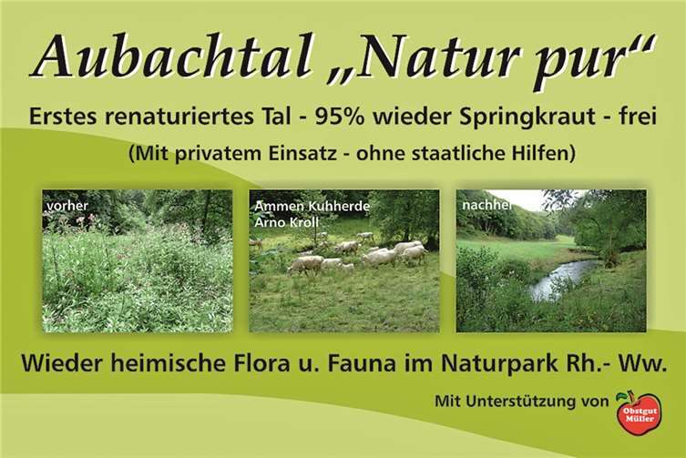 Dieses Schild weist seit dem Wochenende hinter dem Stausee in Oberbieber auf das Projekt hin. Foto: privat 