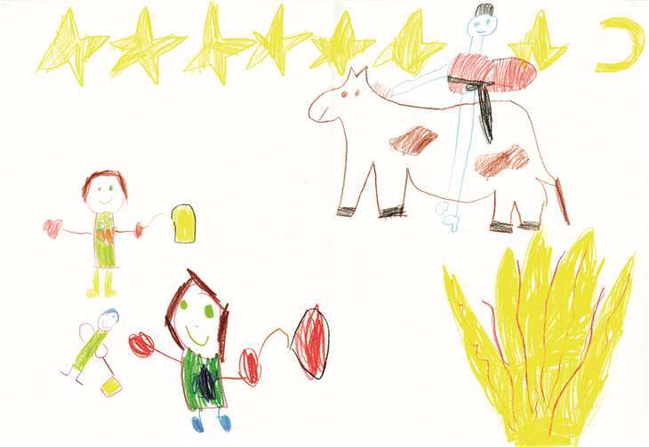 Dieses tolle Bild von Sankt Martin, dem Martinsfeuer und einem kleinen Fackelzughaben die Kinder des Sankt-Bonifatius-Kindergartens gemalt. Foto: Privat