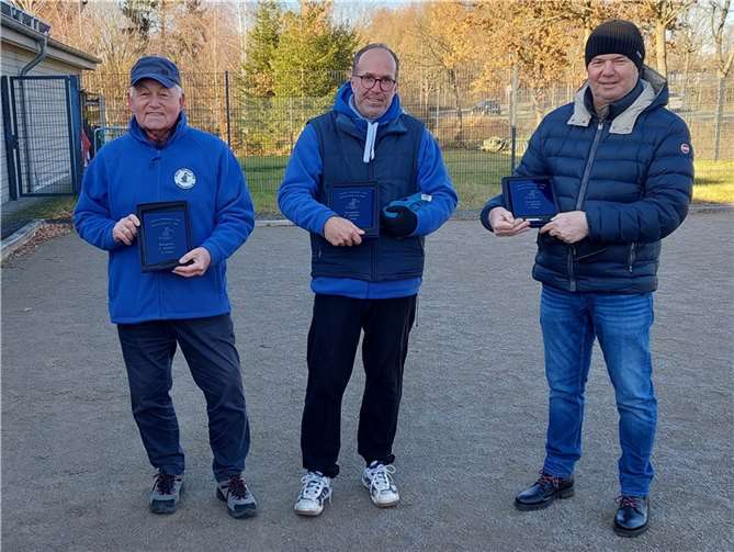 Dieter Burdak (2. Platz), René Bernhardt (1. Platz) und Karl Hafner (3. Platz). Foto: privat