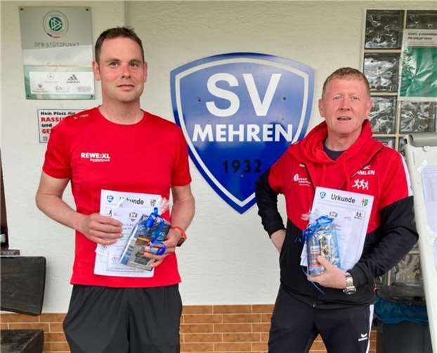 Dietmar Krämer und Markus Fary beim Lehwald-Lauf in Mehren.