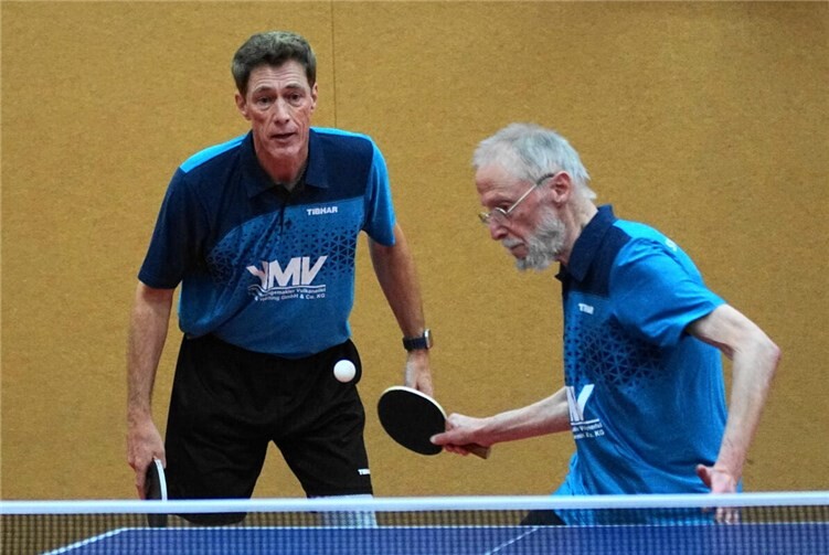 Doppel Bernd Schuler (r.) / Horst Udo Mülhausen in Aktion. Foto: M. Schreiber