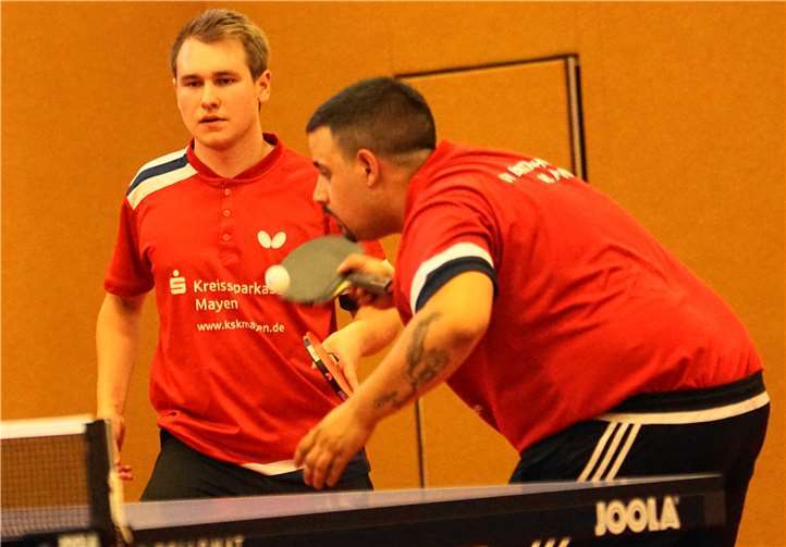 Doppel Daniel Dechert/Mac Munk gelang der erste Punkt beim knappen Sieg über Cochem.Foto: M.Schreiber