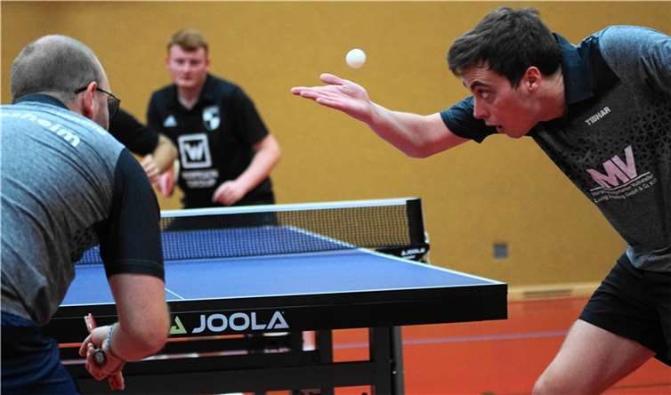 Doppel Jan Hillesheim (li.) / Lukas Kalt legte den Grundstein für das Remis. Foto: M. Schreiber