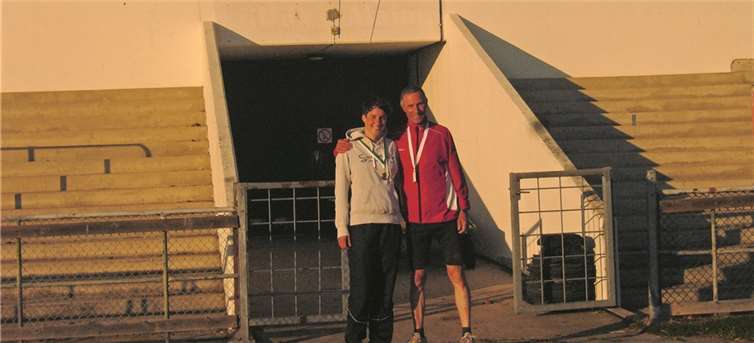 Doreen und Konrad Branse im Malmö-Stadion. privat