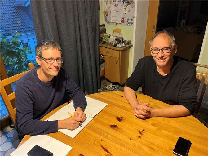 Dr. Christopher Cullmann im Gespräch mit Manfred Bauer.  Foto: privat