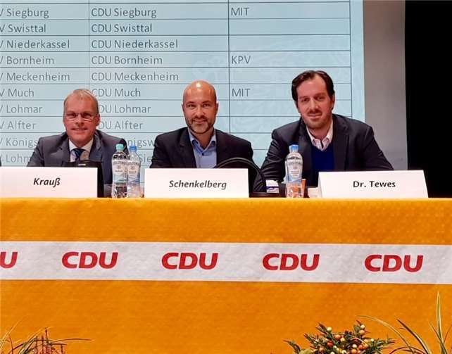 Dr. Frederic Tewes (rechts) wurde als einer der vier Stellvertreter der CDU-Kreisvorsitzenden Elisabeth Winkelmeier-Becker MdB im Amt bestätigt.