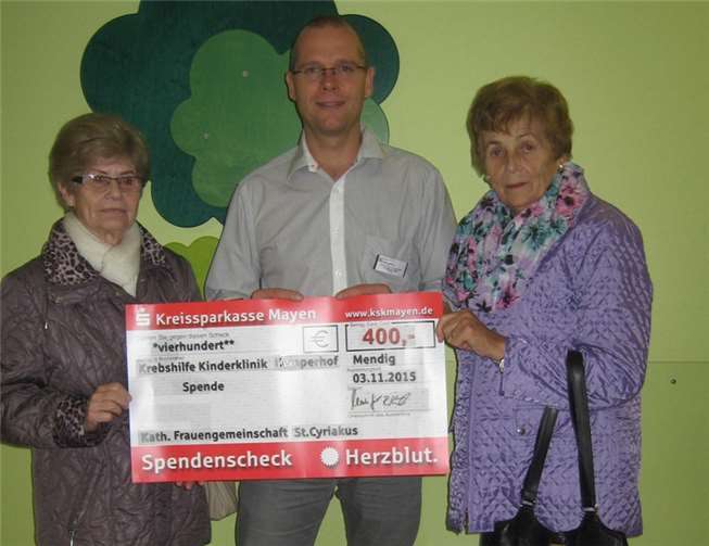 Dr. Jakob zeigte sich äußerst dankbar über die Spende der kfd St. Cyriakus aus Mendig und wusste auch gleich zu berichten, wofür das Geld verwendet wird. privat