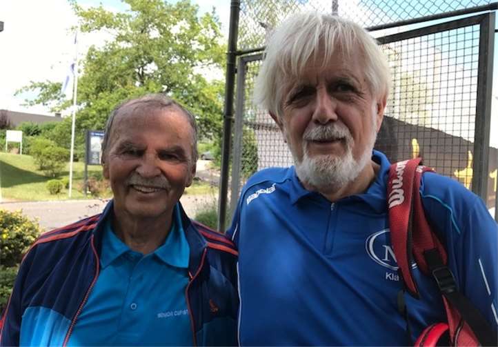 Dr. Toni Drähne (l.) und Dr. Klaus Keferstein nach hartem Kampf.