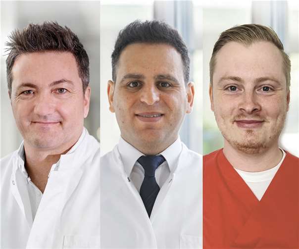 Dr. med. Daniel Benner (li.), Habib Badwan (Mitte) und Jonathan Jordan referieren am 29. Oktober in Ransbach-Baumbach.  Foto: Evangelisches Krankenhaus Dierdorf/Selters gGmbH