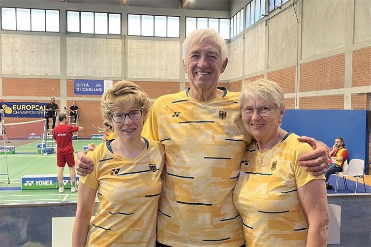 Drei SV´ler bei der EM: Sandra Schreiber, Dieter und Brigitte Prax.